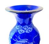 Peking Glass Cobalt Vase Dragon