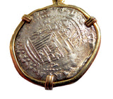 1580 Cob 2 Reale Silver Coin Gold Pendant Mounting Colombia