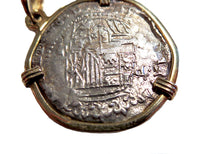 1580 Cob 2 Reale Silver Coin Gold Pendant Mounting Colombia