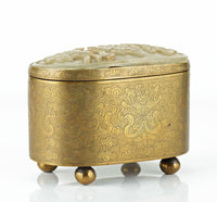Jade-Inset Gilt Box Ming Dynasty
