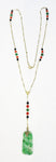 Jadeite Necklace 14K Art Deco Style Apple Green Signed