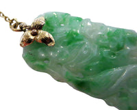 Jadeite Necklace 14K Art Deco Style Apple Green Signed