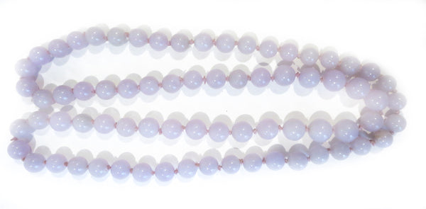 Lavender Jadeite Bead Necklace - Translucent 13.56-14.85mm