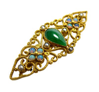 Imperial Green Jadeite And Opal Brooch