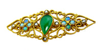 Imperial Green Jadeite And Opal Brooch