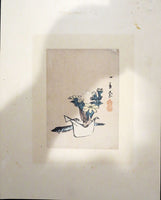 Hiroshige Print Flowers Fish Adonis Plant and Dried Fish