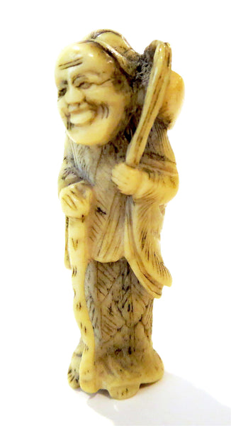 Netsuke Standing Sage OX Bone - Bovine 18th/19th Century