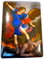 St Michael Slaying The Devil Russian Porcelain Plaque