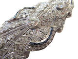 Diamond And Sapphire Platinum Brooch Art Deco