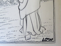 Sir David Low Original Pen And Ink Cartoon "Deliverance" Published Optimist Newspaper