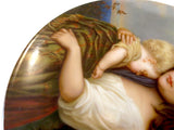 German Porcelain Antique Plate/Plaque Young Girl And Child