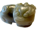 Jade Mythical Lion - Bixie Celadon & Brown 18th Century