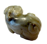 Jade Mythical Lion - Bixie Celadon & Brown 18th Century