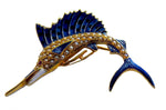 Enamel Sailfish Brooch Art Nouveau 14k Gold Sloan & Co.