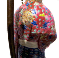 Quan Yin Chinese Porcelain Antique Multi-Color Enamel Figure