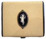 Silver & Enamel Vanity Cosmetic Case With Cameo French Circa 1900 Signed