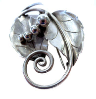 Georg Jensen Sterling Brooch Signed