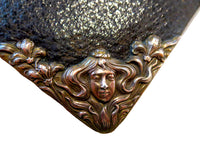 Wallet Leather Sterling Silver Mountings Art Nouveau Maiden