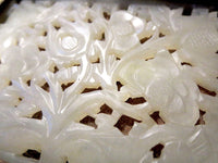 White Jade Ming Carved Pendant - Plaque