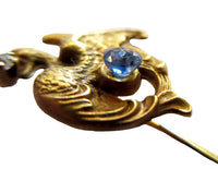 Dragon - Griffin 14K YG Stickpin Diamond And Sapphire