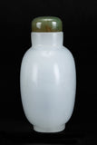 Snuff Bottle Peking Glass Antique Bright White Jadeite Top