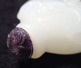 White Peking Glass Snuff Bottle Bat Motif
