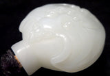 White Peking Glass Snuff Bottle Bat Motif