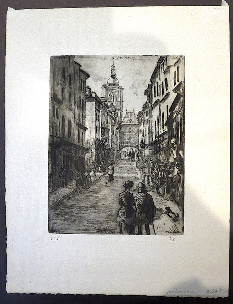 Pissarro, Camille Rue du Gros-Horlage, à Rouen Print