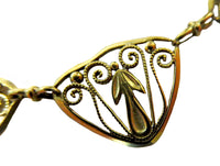 18K Gold Necklace French Art Nouveau Signed