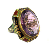 Nouveau Gold Enamel And Amethyst Ring Marcus & Co