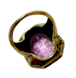 Nouveau Gold Enamel And Amethyst Ring Marcus & Co
