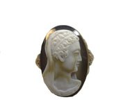 Venus - Cameo Carnelian Agate Mounted In Silver Gilt Ring Cupids