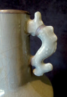 Longquan Celadon Mallet-Form Vase Dragon Head Fish Handles Chinese Sung/Yuan