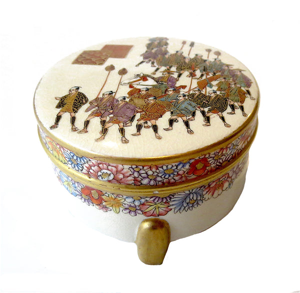 Satsuma Box With Marching Warriors Signed