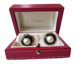 Cartier 18K Gold Sterling Pearl Earrings Original Box