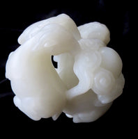 White Jade Ram Group Large Size Qing