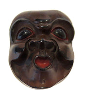 Netsuke Mask Antique Wood Lacquer