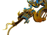 Kingfisher Feather Silver Gilt Spoon Dragon Phoenix 19th Century