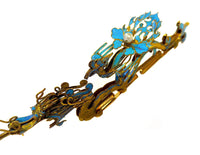 Kingfisher Feather Silver Gilt Spoon Dragon Phoenix 19th Century