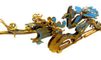 Kingfisher Feather Silver Gilt Spoon Dragon Phoenix 19th Century