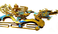 Kingfisher Feather Silver Gilt Spoon Dragon Phoenix 19th Century