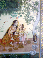 Indian Miniature Painting Two Women 18th/19th Century