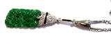Imperial Green Jadeite Art Deco Pendant Necklace