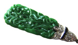 Imperial Green Jadeite Art Deco Pendant Necklace