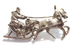 Cossack & Horse Antique Sterling Silver Brooch Russian Signed Original Box