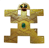 Oswaldo Guayasamin 18K And Emerald Pre Columbian Style Pin/Pendant